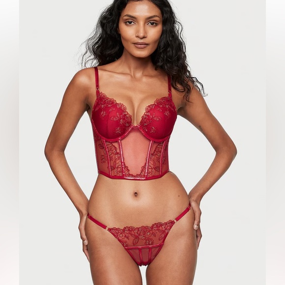 Victoria’s Secret Midnight Affair Embroidery Brazilian panty sz L NWT - Picture 4 of 5